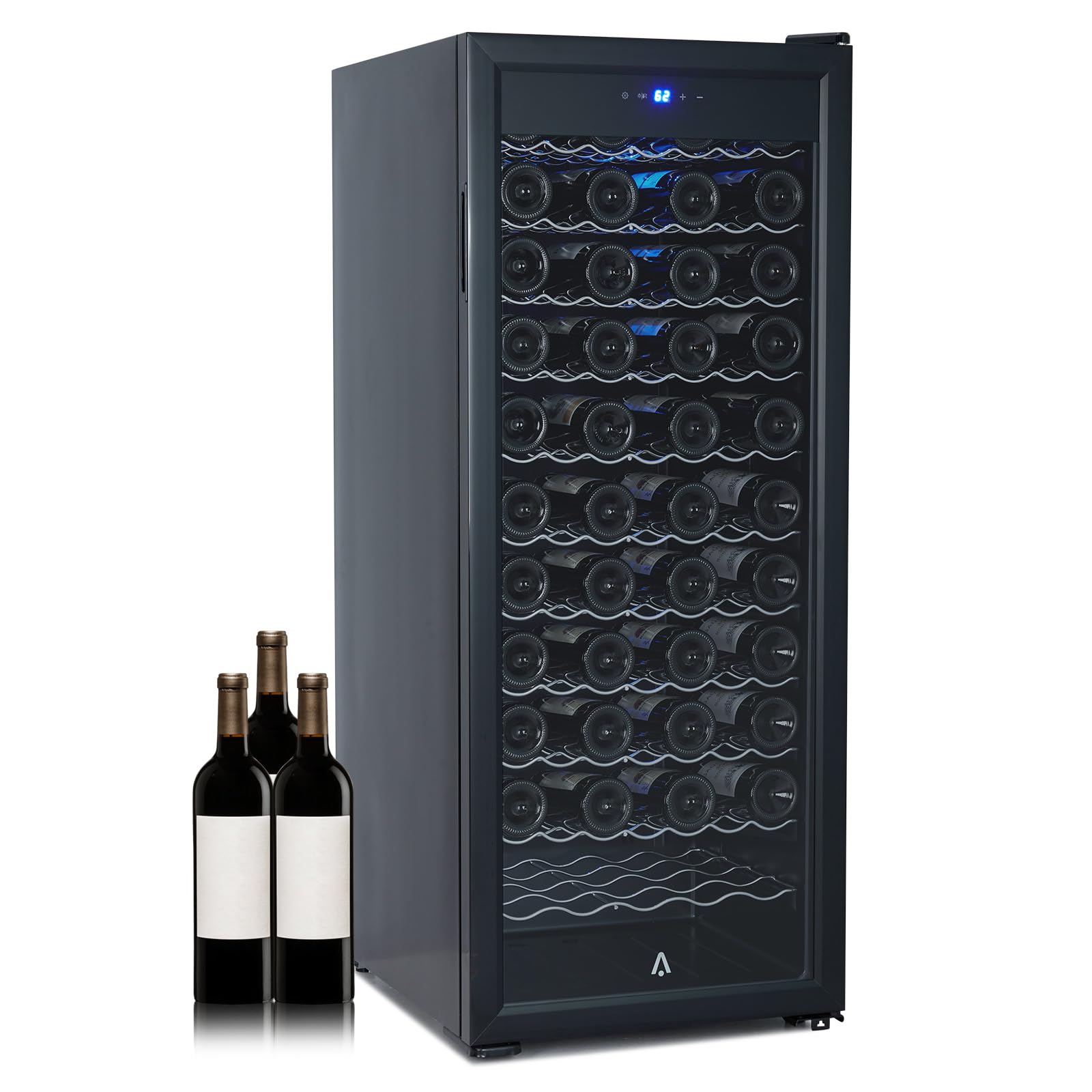 Garvee 80 Bottle Wine Cooler Refrigerator with Intelligent Digital Temperature Control - 48" Large Single Zone Wine Fridge, Low Noise Operation, Freestanding Wine Refrigerator (110V/60HZ)